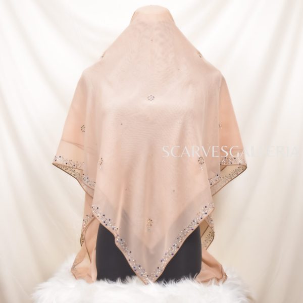 Bawal Razia In MILK TEA | Anti-Slip Cotton Voile | Bidang 50 & 55