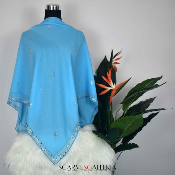 Bawal Razia In OLYMPIC BLUE | Anti-Slip Cotton Voile | Bidang 45