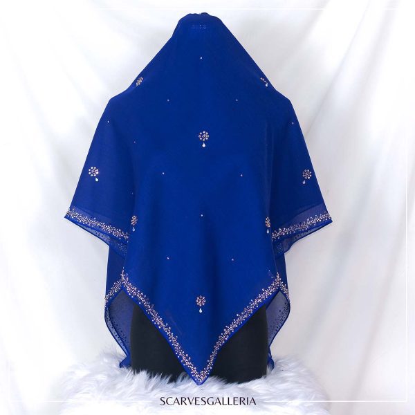 Bawal Razia In ROYAL BLUE | Anti-Slip Cotton Voile | Bidang 45