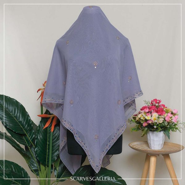 Bawal Razia In VIOLET PETALS | Anti-Slip Cotton Voile | Bidang 45