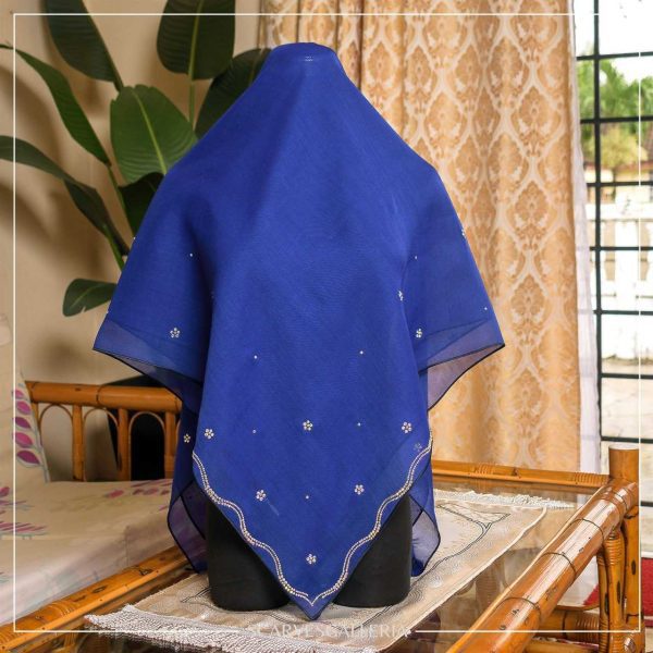 Bawal NADEERA In NAVY BLUE | Anti-Slip Cotton Voile | Bidang 45