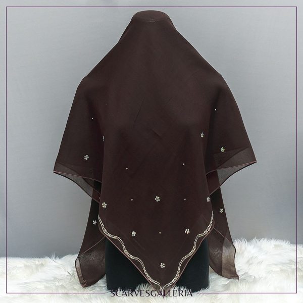 Bawal NADEERA In COFFEE | Anti-Slip Cotton Voile | Bidang 45