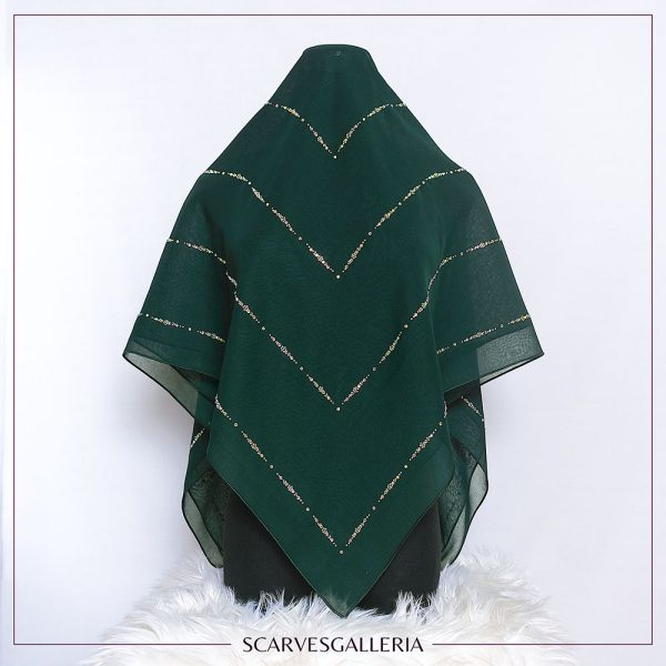 Bawal Madinilla In EMERALD GREEN | Anti-Slip Cotton Voile | Bidang 45