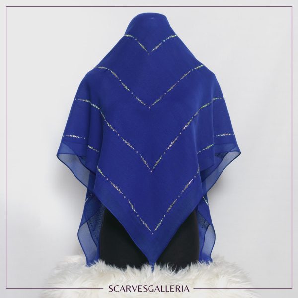 Bawal Madinilla In ROYAL BLUE | Anti-Slip Cotton Voile | Bidang 50 & 55